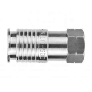 1/4" Socket x 1/4" Fm NPTF - Stainless Steel - Multisocket (Industrial/ARO/European) QD Coupler