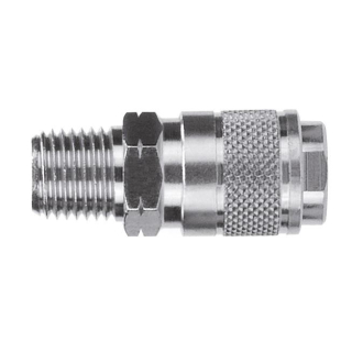 AC Mini Socket x 1/4" Ml NPTF - Nickel-Plated Brass - AC Mini QD Coupler