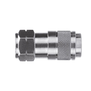 AC Mini Socket x 1/4" Fm NPTF - Nickel-Plated Brass - AC Mini QD Coupler