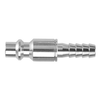 1/4" Plug x 1/4" Barb - Nickel-Plated Brass - Industrial QD Coupler