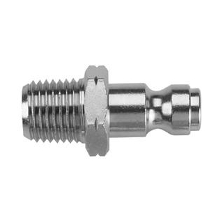 1/4" Plug x 1/2" Ml NPTF - Nickel-Plated Brass - Tru-Flate QD Coupler
