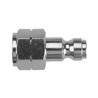1/4" Plug x 1/2" Fm NPTF - Nickel-Plated Brass - Tru-Flate QD Coupler