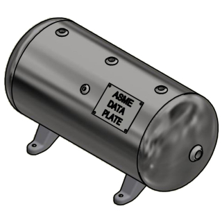 12 Gallon - 12x27 - 200 PSI - Legs Only - Horizontal Air Tank