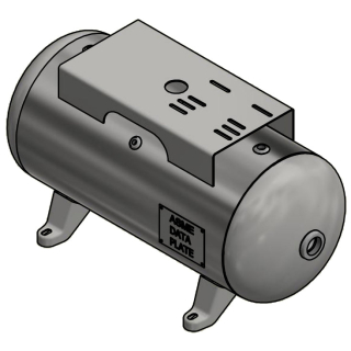 20 Gallon - 14x33 - 200 PSI - Legs & Topplate - Horizontal Air Tank