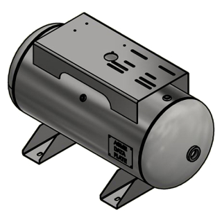 30 Gallon - 16x38 - 200 PSI - Saddle & Topplate - Horizontal Air Tank
