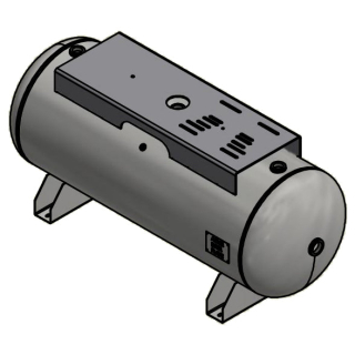 120 Gallon - 24x67 - 200 PSI - Saddle & Topplate - Horizontal Air Tank