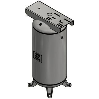 30 Gallon - 16x38 - 200 PSI - Legs & Topplate - Vertical Air Tank