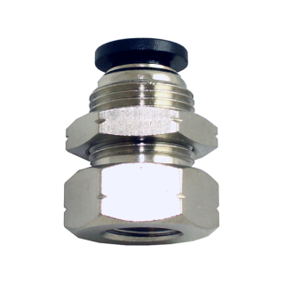 1/8" OD Tube x 1/8" NPT - Female Straight Bulkhead Connector - Push to Connect Fitting