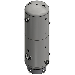 1550 Gallon - 54x166 - 165 PSI - Basering Only - Vertical Air Tank