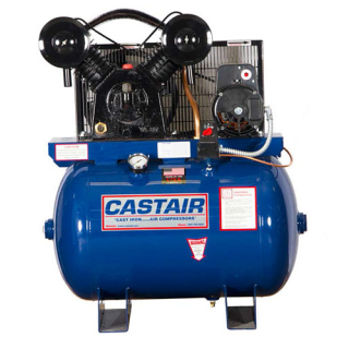 5 HP - 18.3 CFM @ 100 PSI - 1 Phase 230V/22A - Cast Iron 1088 RPM Pump - 30 Gallon Horizontal - Single Stage Air Compressor