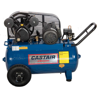 2 HP - 6.5 CFM @ 100 PSI - 1 Phase 115V/15A - Cast Iron 1380 RPM Pump - 20 Gallon Portable Horizontal - Single Stage Air Compressor