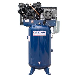 10 HP - 35 CFM @ 175 PSI - 1 Phase 208/230V - Cast Iron 758 RPM Pump - 80 Gallon Vertical - Two Stage - Piston Air Compressor