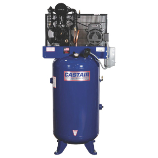 5 HP - 17.5 CFM @ 175 PSI - 1 Phase 208/230V - Cast Iron 767 RPM Pump - 80 Gallon Vertical - Two Stage - Piston Air Compressor