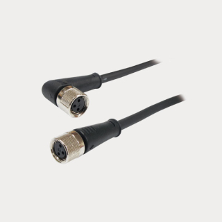 3-Pin M8, 90 Degree Female Cordset, 10M PUR Cable