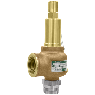 1.5" x 2" BSPT MxF - ASME VIII Air/Gas - Metal Seat - Closed Cap - SS/BR/BZ - Heavy Duty Safety Valve