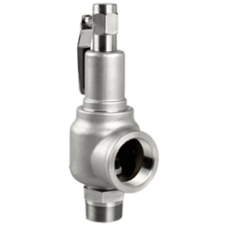 1.5" MPT x 2" FPT - ASME VIII Liquid - PTFE Seat - Packed Lift Lever - SS/SS - Heavy Duty Safety Valve