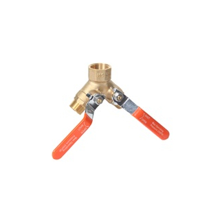 3 Way Brass Ball Valve w/ Auto Drain