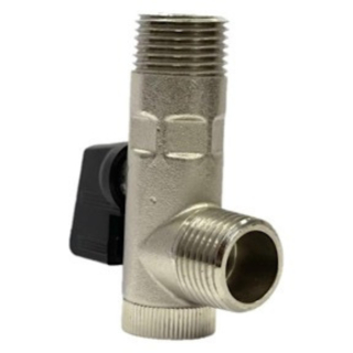 1/2" x 1/2" MPT Combo Mini Chrome Strainer/Shut-Off Valve 600 PSI CWP
