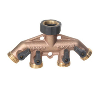 Garden Hose Faucet Manifold 3/4 GHT Heavy Duty Brass