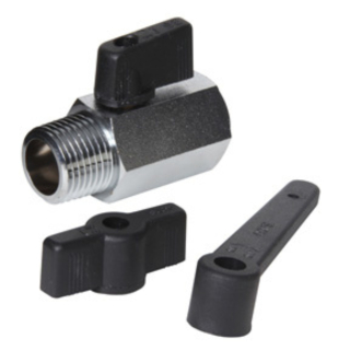 1/2" MPT x FPT Mini Ball Valve w/Handle Pkg 450 PSI CWP 150 WSP