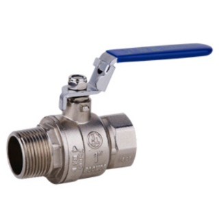 1" MPT x FPT Nickel-Plated Ball Valve w/Locking Handle 600 PSI CWP 150 WSP