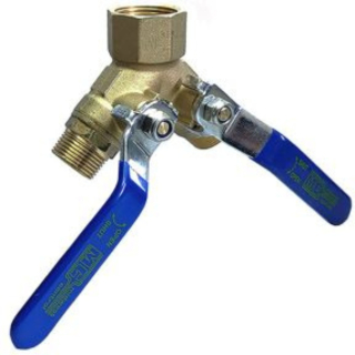 1"FPT x 3/4" MPT 3-Way Brass Ball Valve 600 PSI CWP 150 WSP