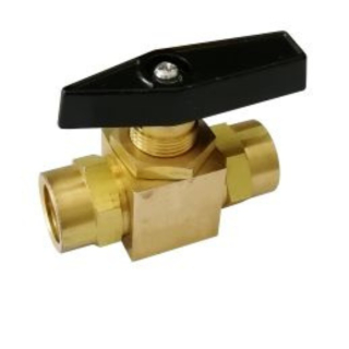 1/4 FPT Mini Brass Ball Valve Panel Mount 1500 PSI CWP