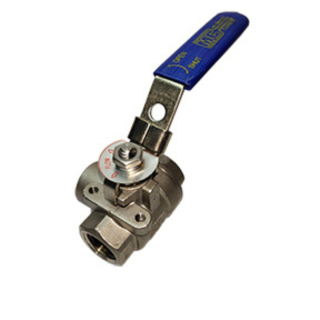 1" FPT 3-Way 316SS Ball Valve w/Locking Handle 1000 PSI CWP 150 WSP