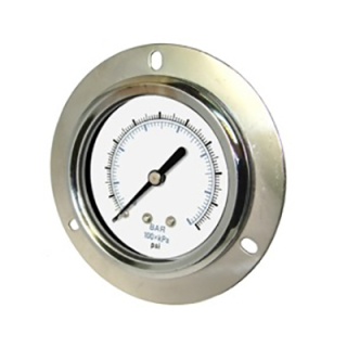 PSB15-100F | 1.5" Dry Pressure Gauge 0-100 PSI Flanged 1/8"NPT