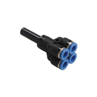 1/4" Stem x 5/32" (4mm) OD Tube - Double Y Plug In Reducer - Push to Connect Fitting