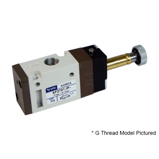 3/2 Normally Open - 1/8" NPT - Air + Spring Return - Internal Pilot - Push Override - Solenoid Valve