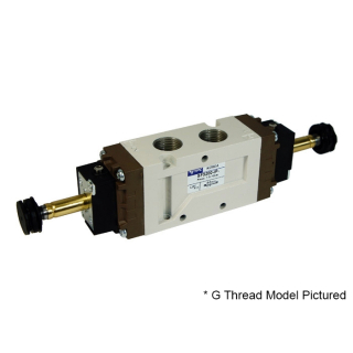 5/2 Double - 3/8" NPT - Internal Pilot - Push Override - Solenoid Valve