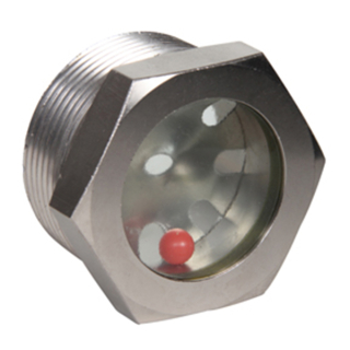 1/2" MPT - Nickel Plated Body - Sight Glass w/ Reflector Ball