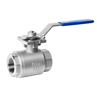 1" NPT - 3,000 PSI Max - Locking Handle - 2 Piece - 316 Stainless Steel Ball Valve