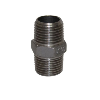 1" NPT - Hex Nipple - 316 Stainless Steel Pipe Fitting
