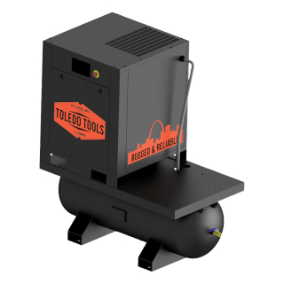5 HP - 16.6 CFM - 230/1 Voltage - 53 Gallon Tank - TT Tank Mounted - Rotary Screw Air Compressor