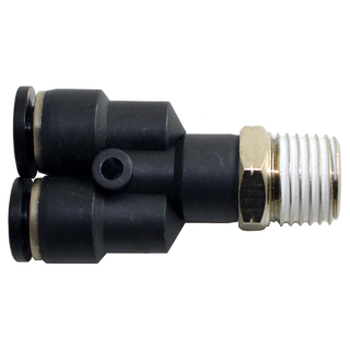 1/8" OD Tube x 1/8" NPT - Male Y Connector - Push to Connect Fitting